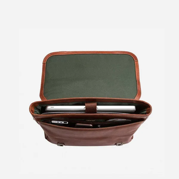 DOUBLE BUCKLE LAPTOP BRIEFCASE