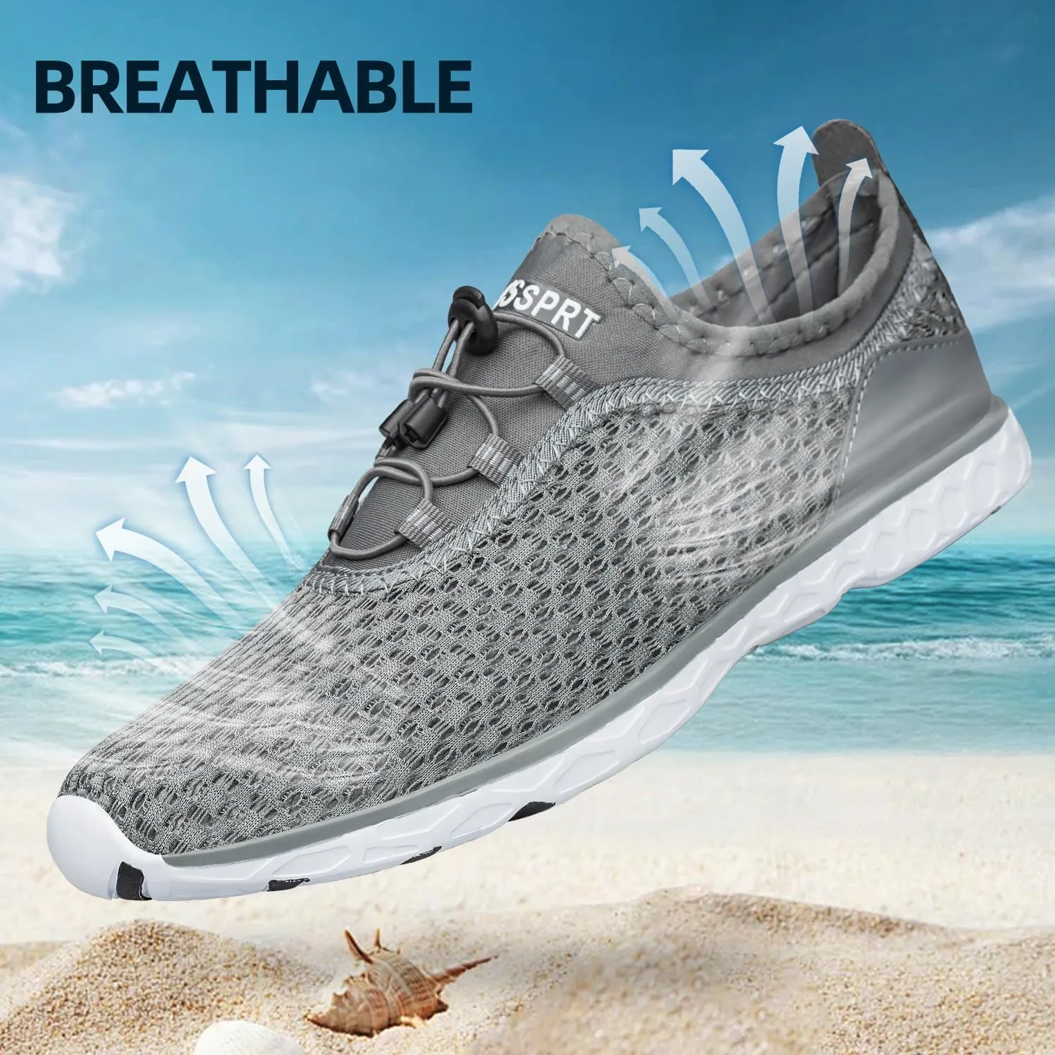 DOUSSPRT Men's Water Shoes Quick Drying Sports Aqua Shoes