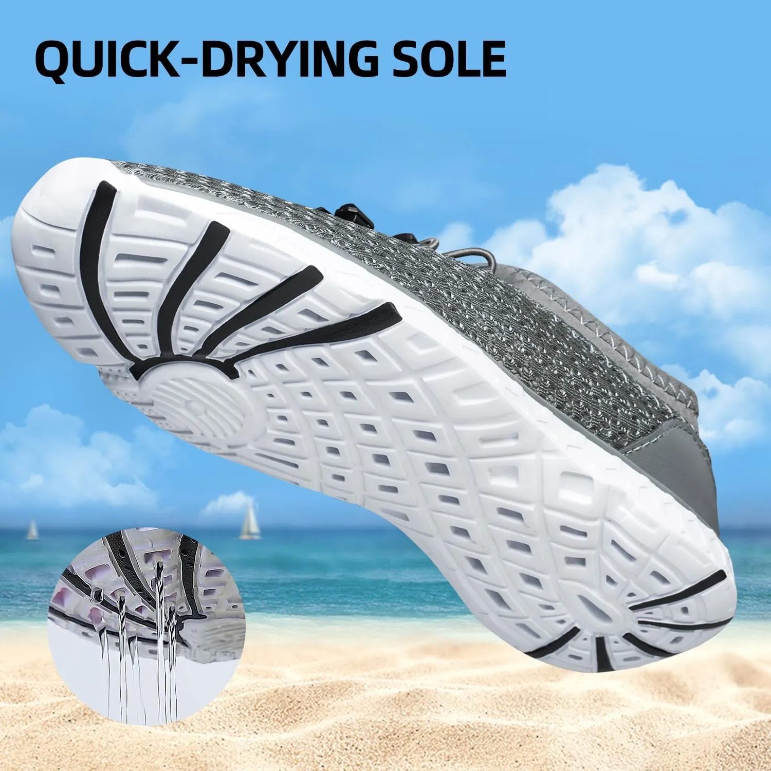DOUSSPRT Men's Water Shoes Quick Drying Sports Aqua Shoes