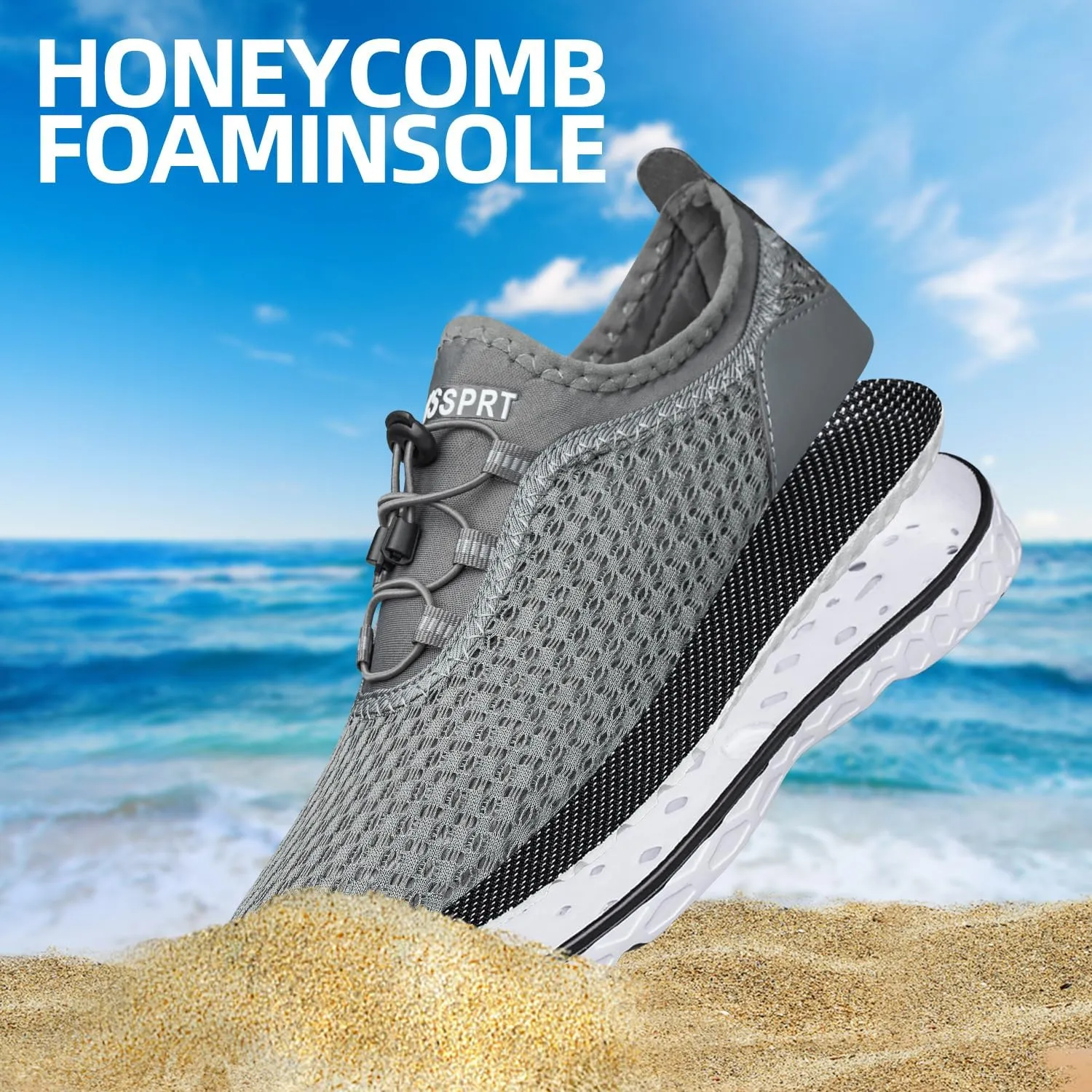 DOUSSPRT Men's Water Shoes Quick Drying Sports Aqua Shoes