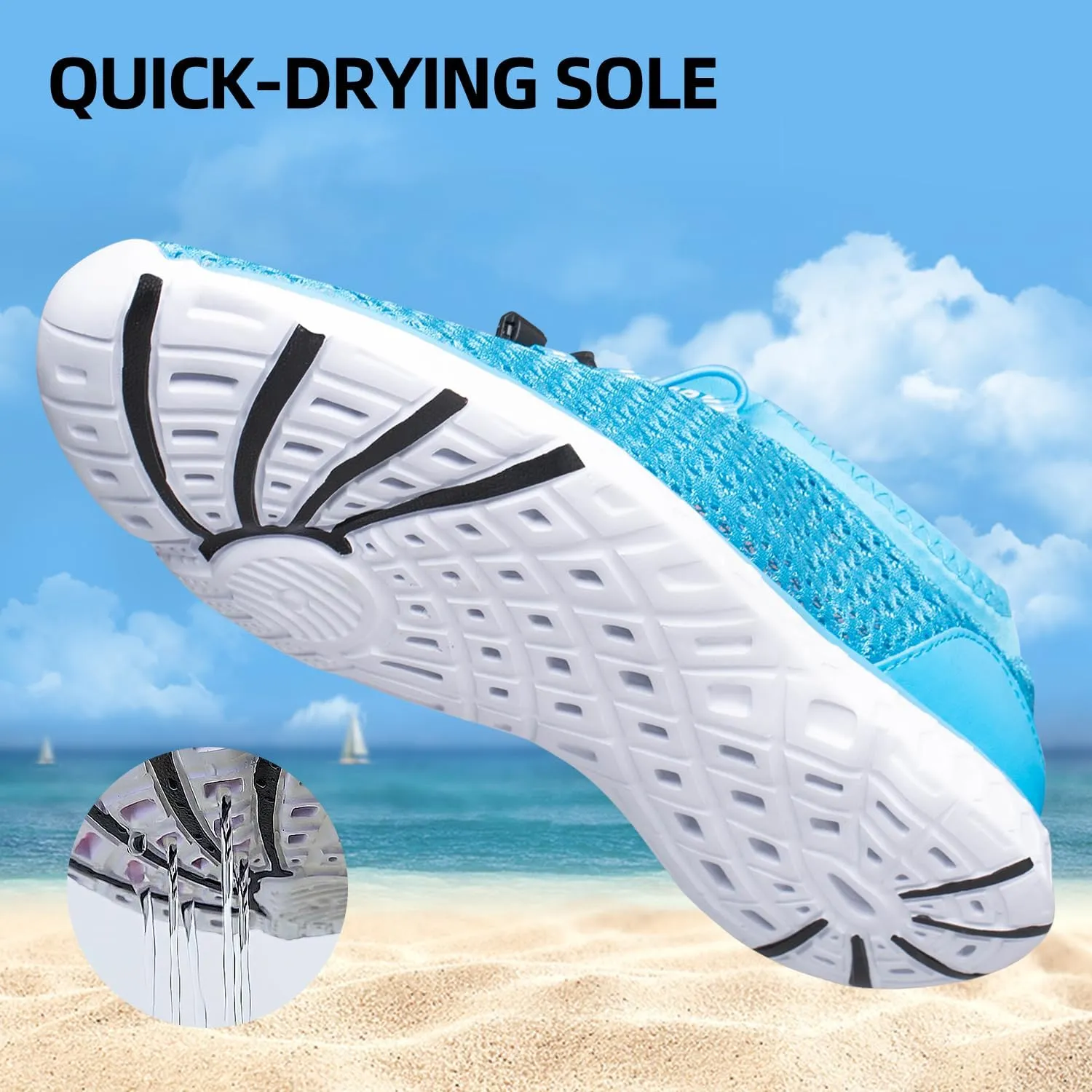 DOUSSPRT Women's Water Shoes Quick Drying Sports Aqua Shoes