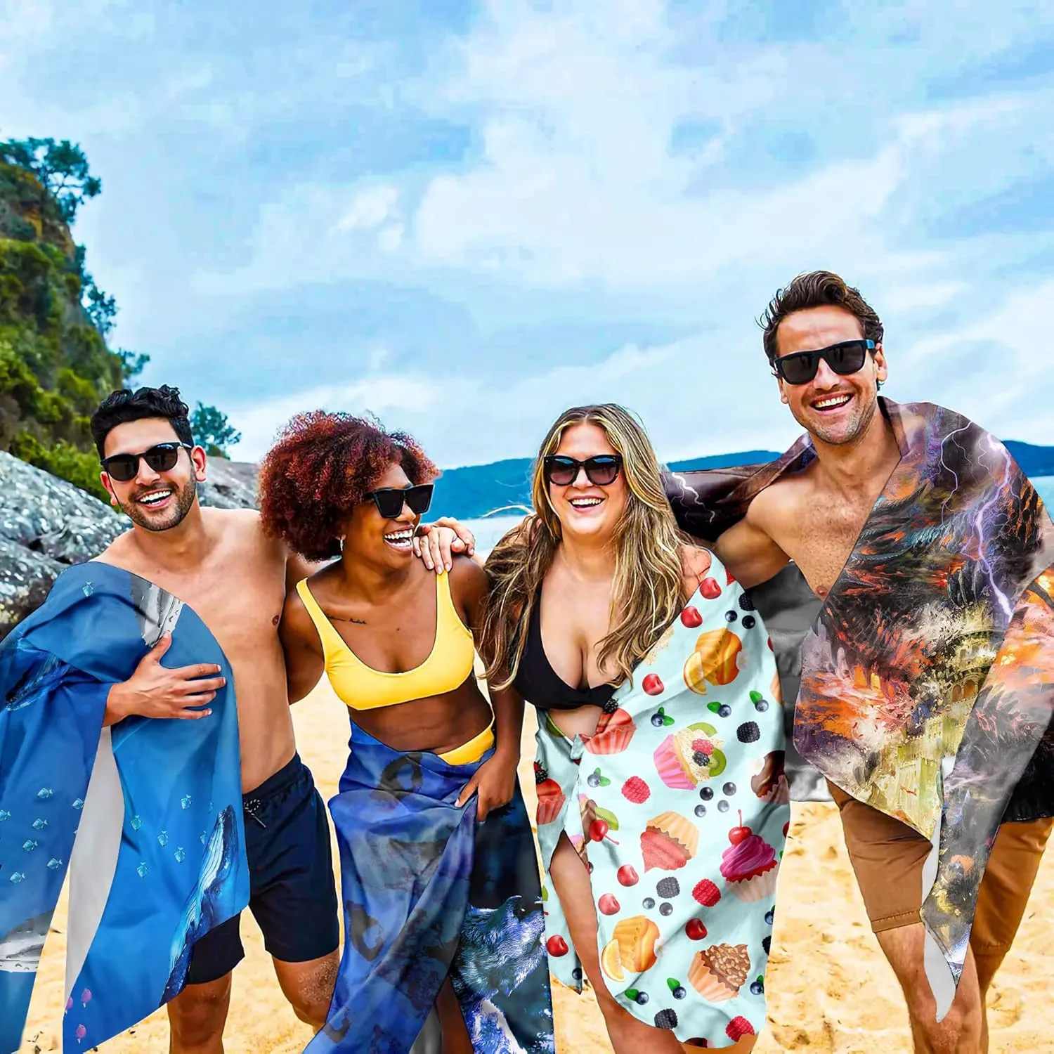 Dragon Beach Towel 30" x 60" Microfiber Sand Free Quick Dry Travel for Adults Teen Children (Dragon Attack)