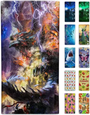 Dragon Beach Towel 30" x 60" Microfiber Sand Free Quick Dry Travel for Adults Teen Children (Dragon Attack)