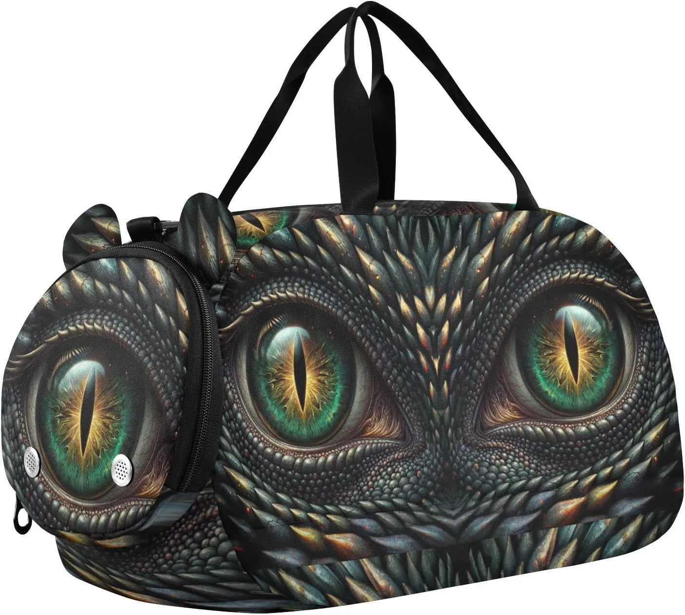 Dragon Eye Duffle Bag for Girl, Sports Duffle Gym Bags with Shoe Compartment, Personalized Overnight Bag Travel Weekender for Kids