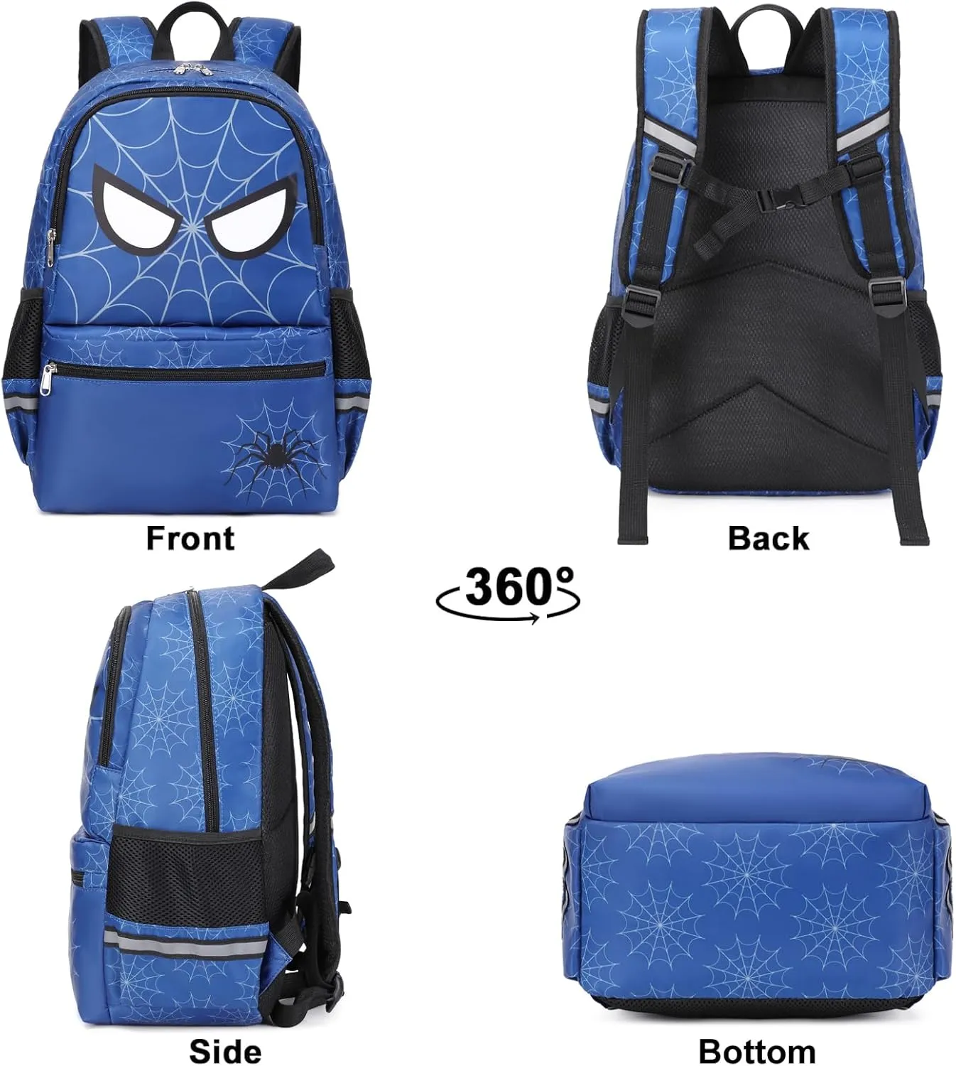 DSIUE School Backpack for Boys, Spider Boys Backpack for Kids Children Teens Elementary Middle School With Lunch Box