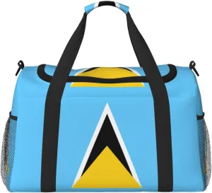 Duffle Bag Flag Of Saint Lucia Travel Duffel Bag Weekender Bag For Men Womentravel Sports Gym