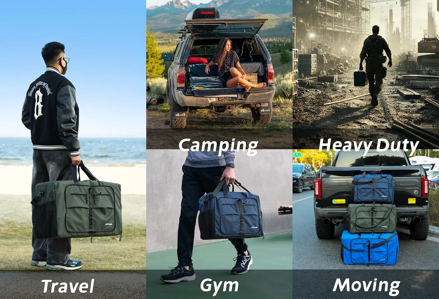 Duffle Bag Gym Bag for Women Foldie Travel Bag Expandable Duffle Bag for Travel Duffle Bag for Men Travel Duffel Bags Mens Travel Bag Foldable Heavy Duty Large Sports Camping Foldable Luggage Bag 60L