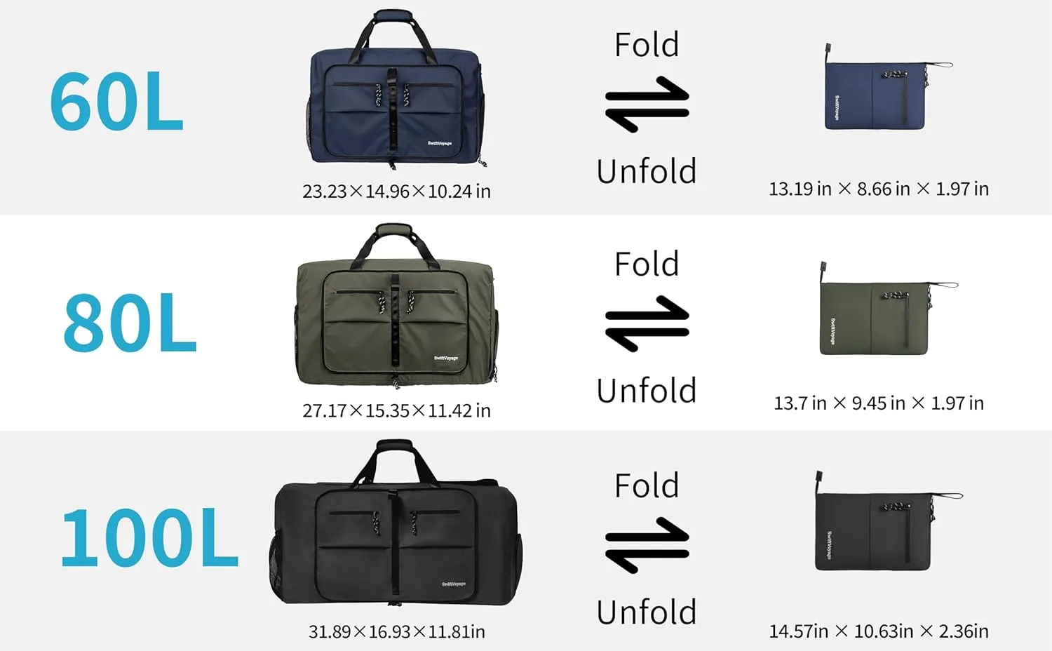 Duffle Bag Gym Bag for Women Foldie Travel Bag Expandable Duffle Bag for Travel Duffle Bag for Men Travel Duffel Bags Mens Travel Bag Foldable Heavy Duty Large Sports Camping Foldable Luggage Bag 60L