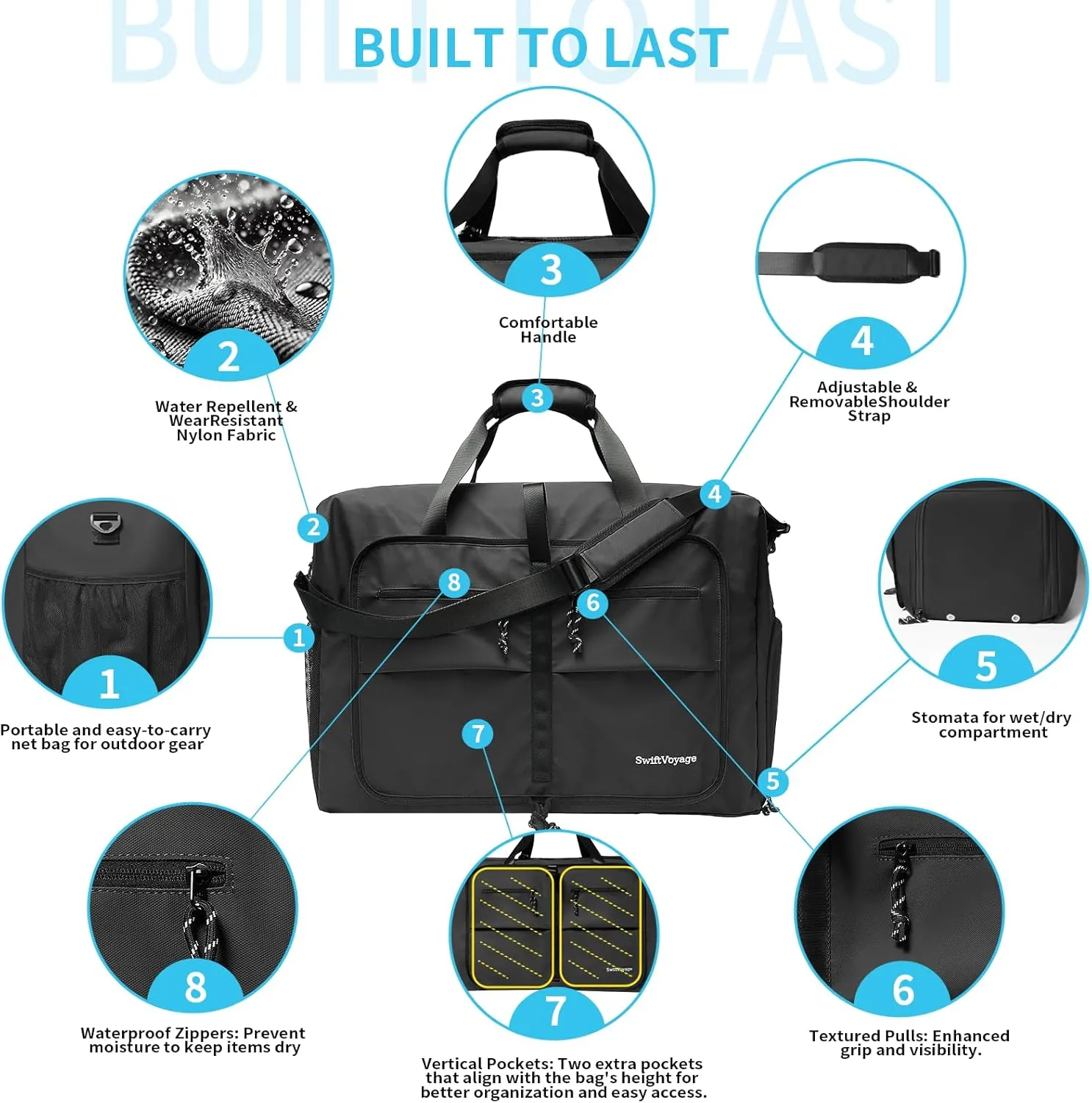 Duffle Bag Gym Bag for Women Foldie Travel Bag Expandable Duffle Bag for Travel Duffle Bag for Men Travel Duffel Bags Mens Travel Bag Foldable Heavy Duty Large Sports Camping Foldable Luggage Bag 60L