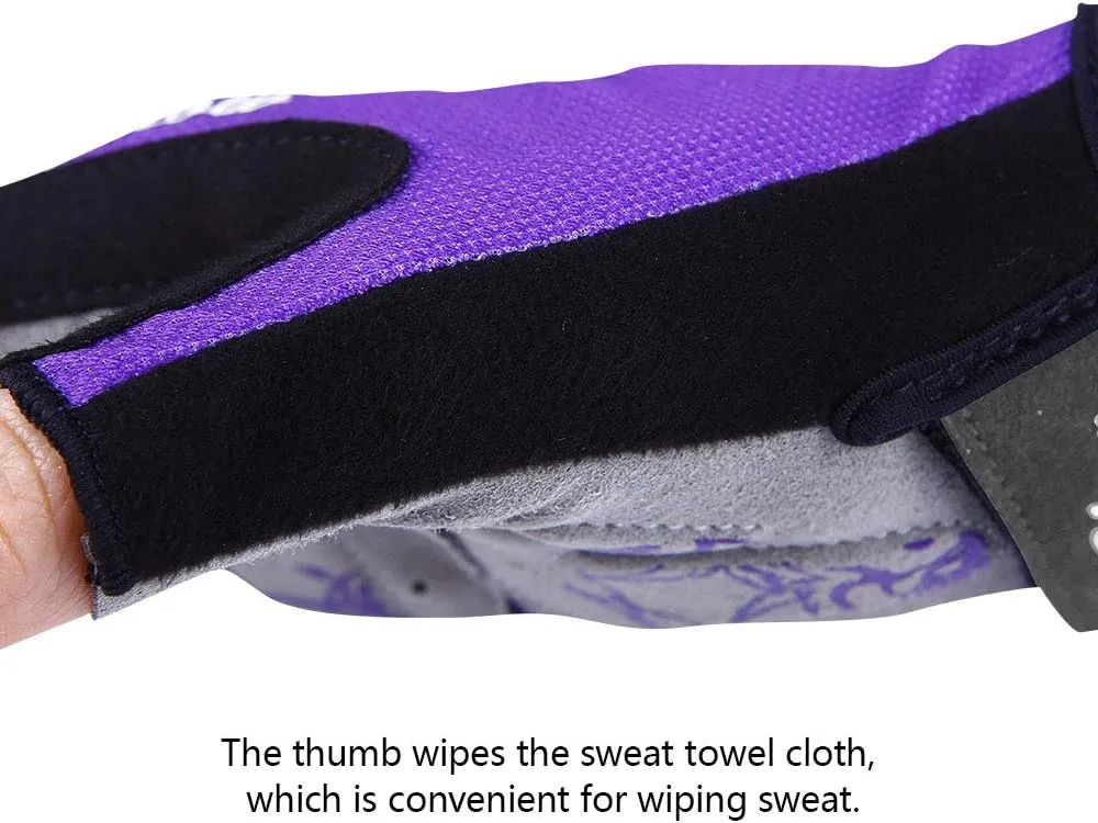 DuShow Women Half Finger Cycling Gloves,Gel Padded Anti-Slip Shock-Absorbing Mountain Road Bicycle Biking Bike Short Fingerless Gloves