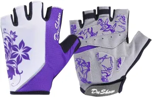 DuShow Women Half Finger Cycling Gloves,Gel Padded Anti-Slip Shock-Absorbing Mountain Road Bicycle Biking Bike Short Fingerless Gloves