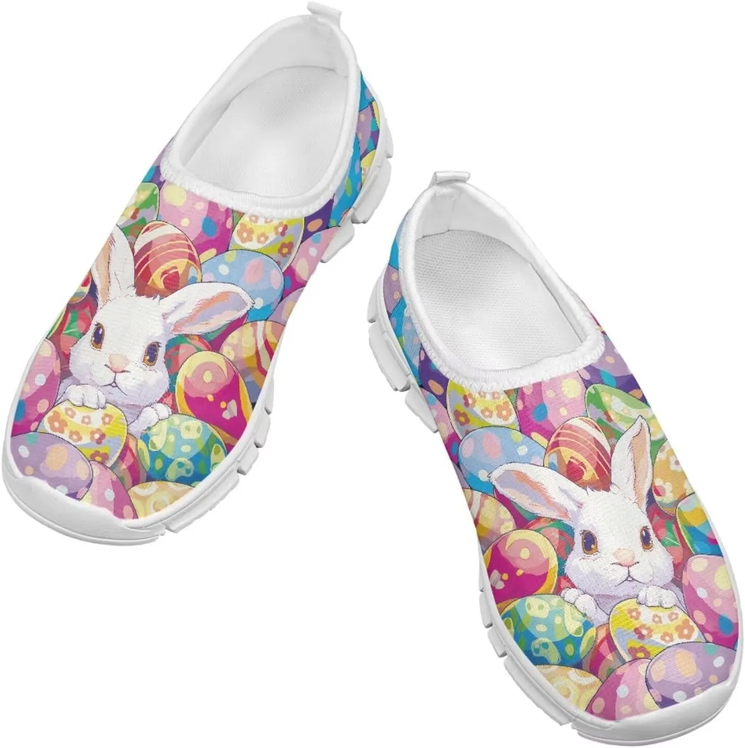 Easter Bunny Shoes for Girls Slip On Sneakers Cute Kids Gym Shoes