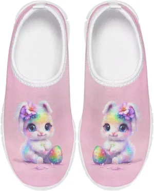 Easter Bunny Shoes for Girls Slip On Sneakers Cute Kids Gym Shoes