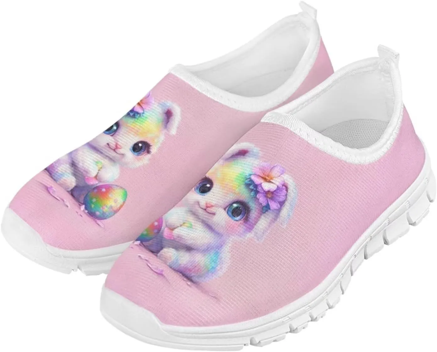 Easter Bunny Shoes for Girls Slip On Sneakers Cute Kids Gym Shoes