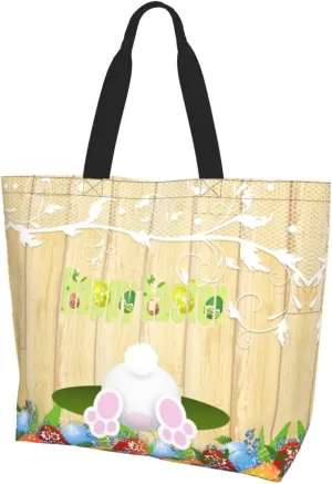 Easter Grocery Bag Happy Easter Shopping Bag Easter Egg Handbag Bags Easter Tote Bag for Outdoor