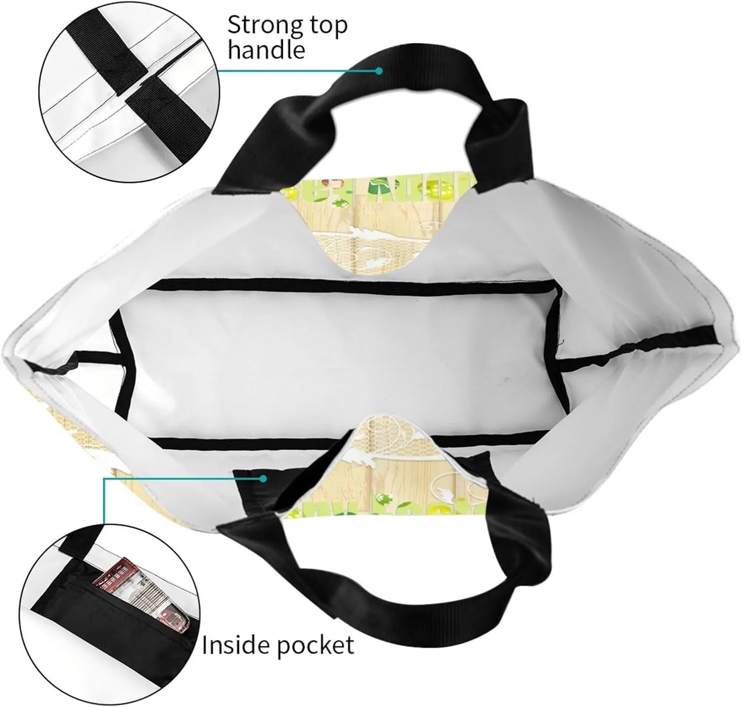 Easter Grocery Bag Happy Easter Shopping Bag Easter Egg Handbag Bags Easter Tote Bag for Outdoor