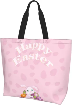 Easter Grocery Bag Happy Easter Shopping Bag Easter Egg Handbag Bags Easter Tote Bag for Outdoor