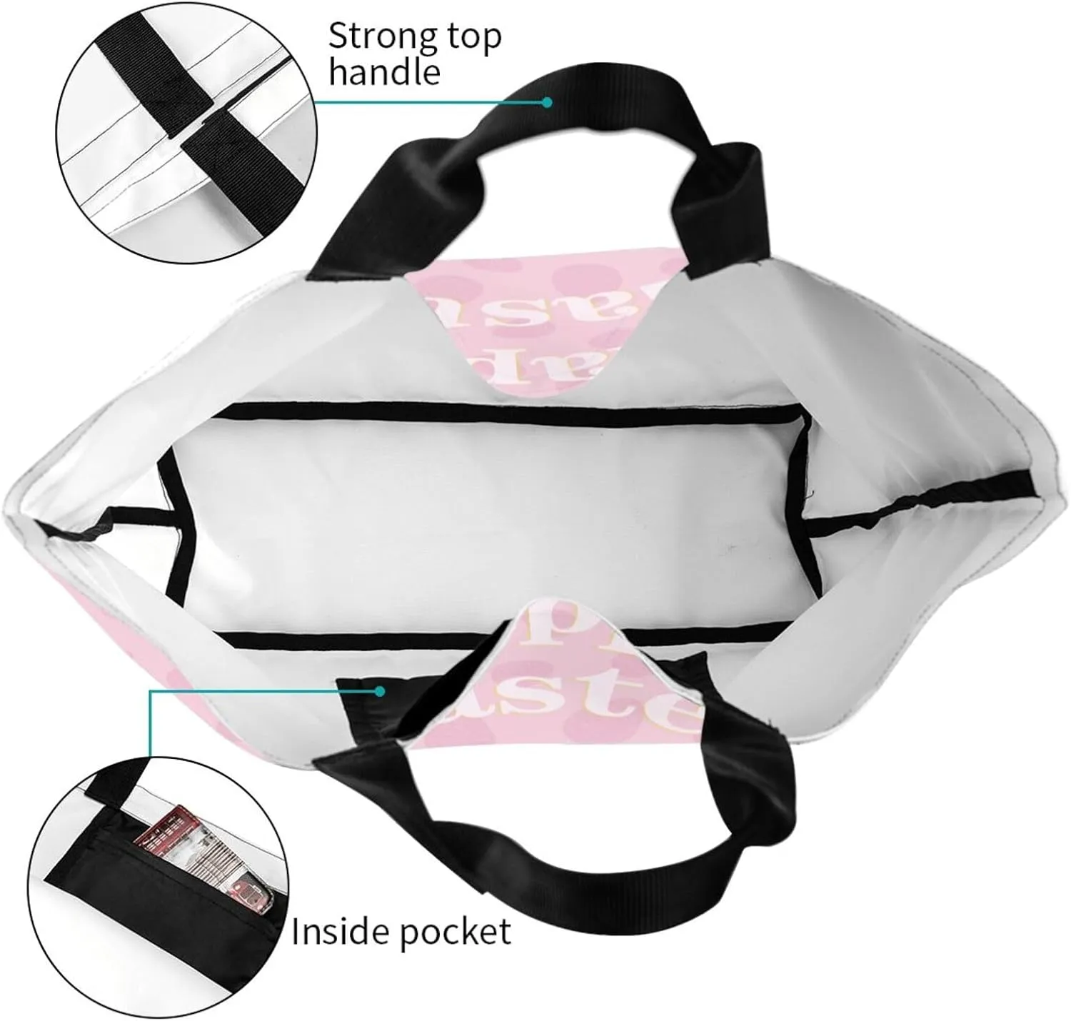 Easter Grocery Bag Happy Easter Shopping Bag Easter Egg Handbag Bags Easter Tote Bag for Outdoor