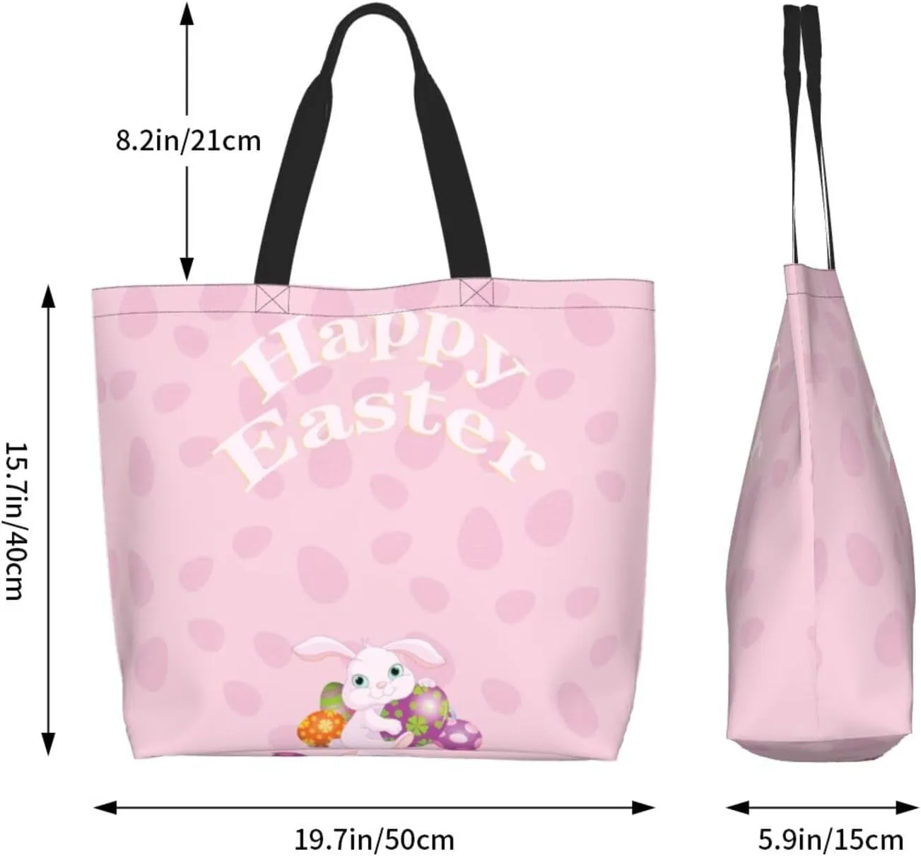 Easter Grocery Bag Happy Easter Shopping Bag Easter Egg Handbag Bags Easter Tote Bag for Outdoor