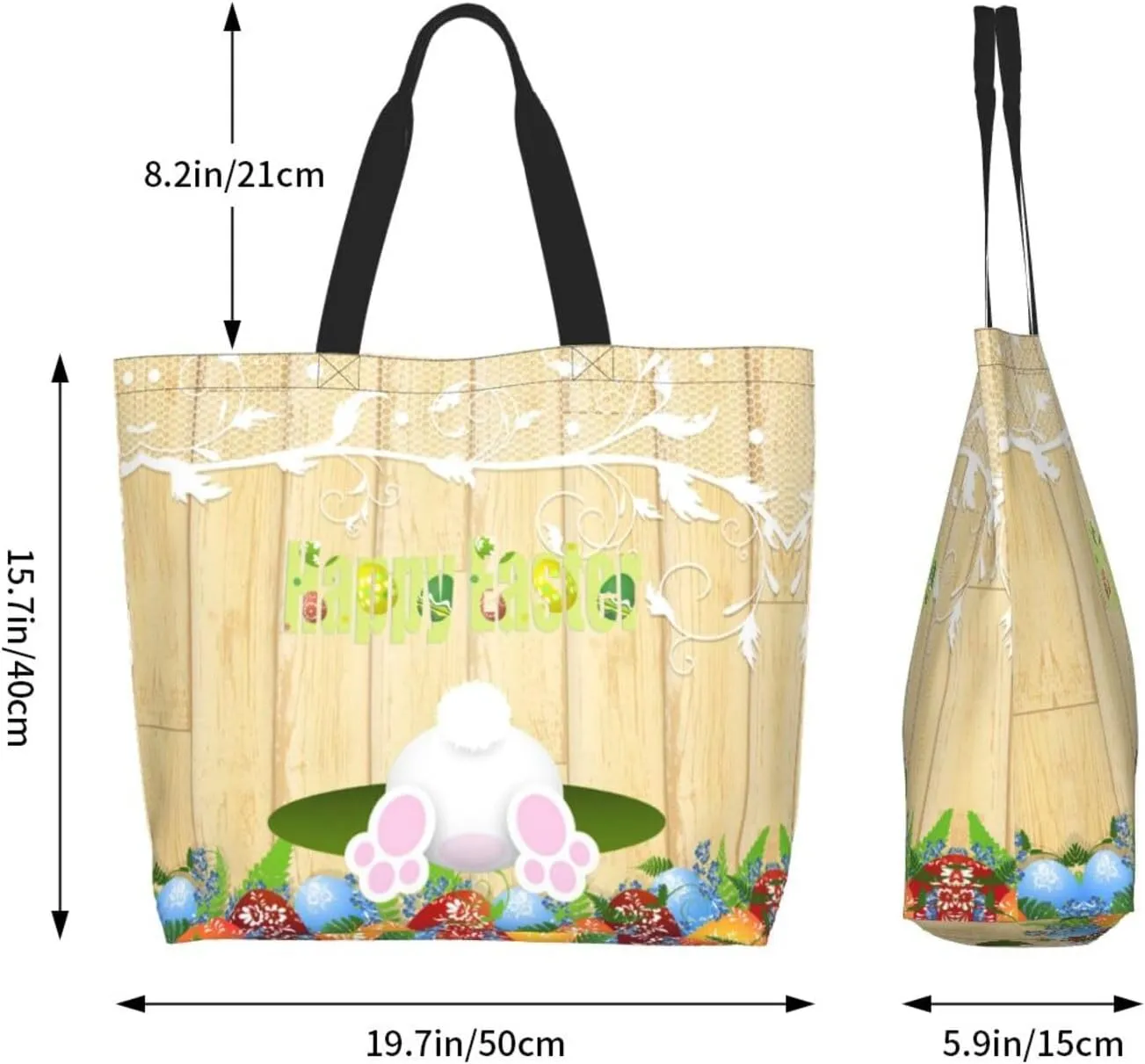Easter Grocery Bag Happy Easter Shopping Bag Easter Egg Handbag Bags Easter Tote Bag for Outdoor