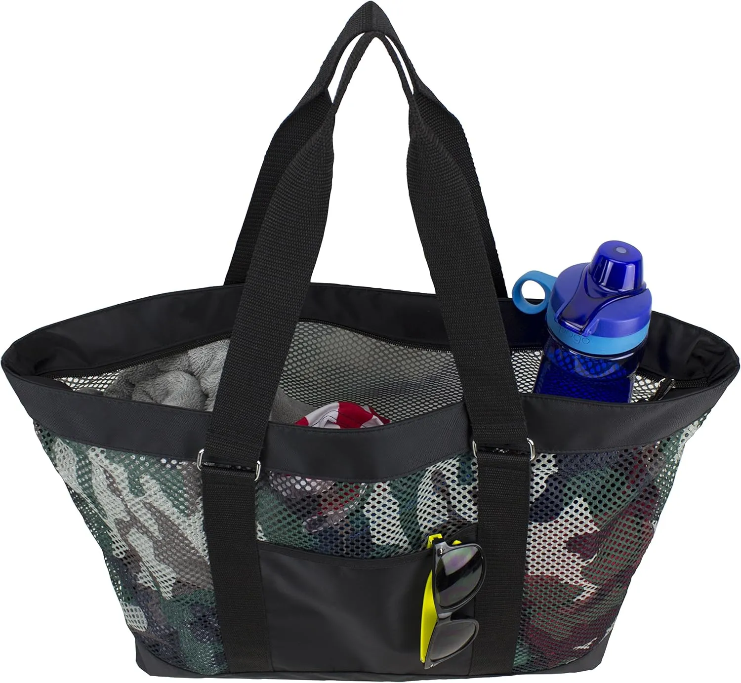 Eastsport Mesh Tote Waterproof Beach Bag for Shopping Vacation Swimming Family Travel Essentials
