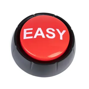 Easy Button for Quiz Competition and Family, Funny Button with Sound Effects, Button Desk Accessories, Gag Gifts for Man and Women - Easy