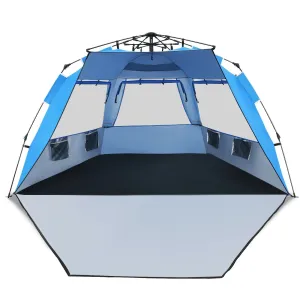 Easy Pop Up Beach Tent UPF 50  Portable Sun Shelter-Blue for 3-4 Person