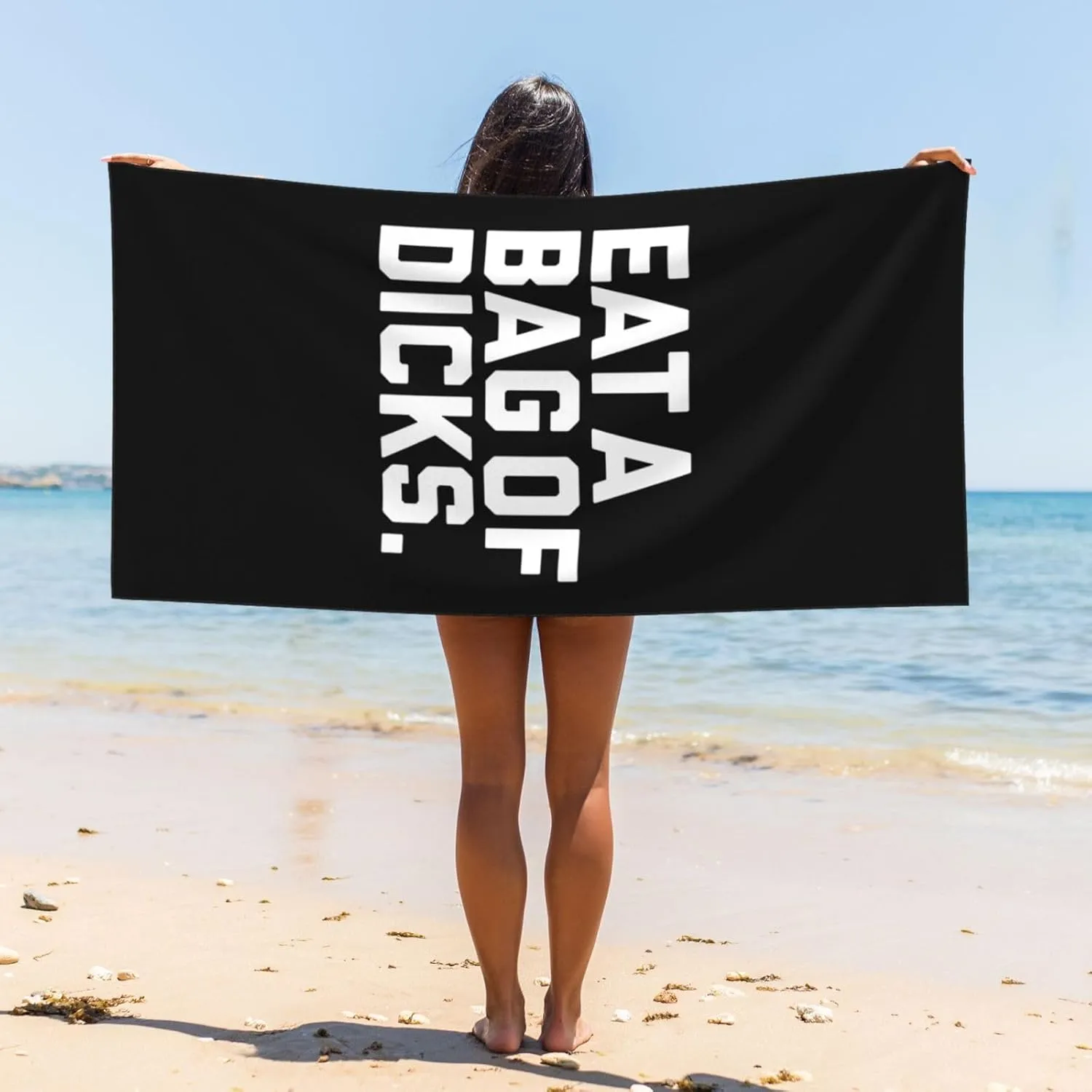 Eat A Bag of Dicks Beach Towel 55x27.5 Inches - Ultra Soft Quick Dry Sand Towel, Lightweight Large Bath Towel for Pool, Summer, Travel