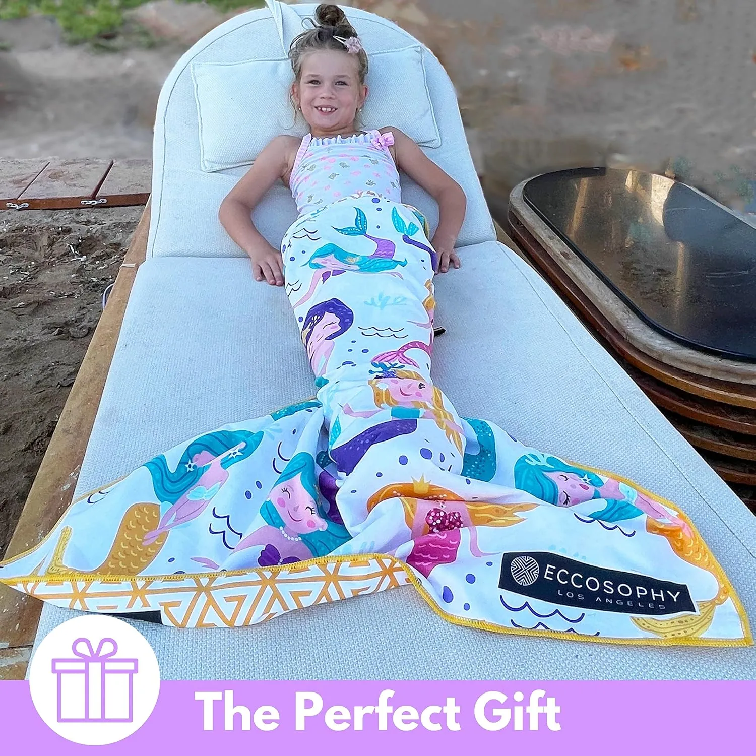 ECCOSOPHY Microfiber Kids Beach Towels & Pouch 60"x30" for Girls & Boys - Quick Dry Pool Towels - Sand Free Beach Blanket for Travel - Camping - Vacation - Toallas Playas