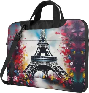 Eiffel Tower Paris Painting Laptop Bag - Shockproof & Stylish Laptop Handbag For Unique And Safe Laptop Transportation
