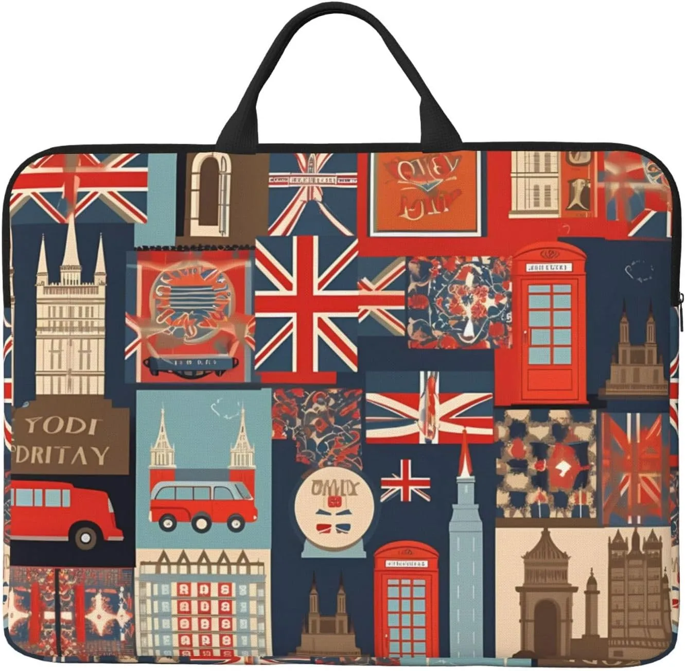 England Symbols Laptop Case 14 Inch, Water Resistant Laptop Sleeve with Handle Shockproof Protective Traveling Computer Cover Portable Laptop Bag Laptop Briefcase Men Women