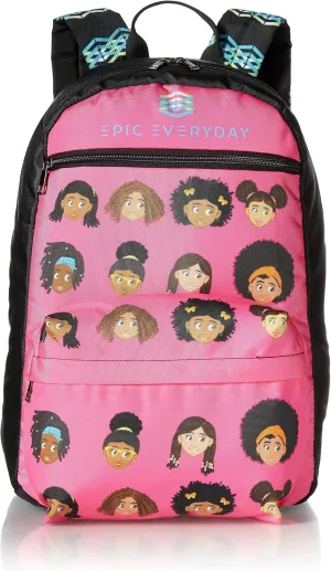 EPIC Everyday School, Travel Backpack African American Girl Characters (Pink)