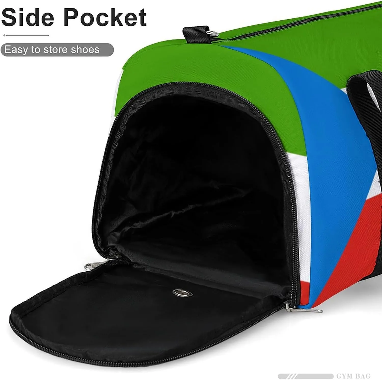 Equatorial Guinea Flag Gym Bag with Shoe Compartment and Wet Pocket Travel Duffel for Sports