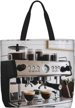 Espresso Machine Print One Shoulder Convenient Bag,Cute Women's One Shoulder Handbag,Suitable for Work and Grocery Shopping