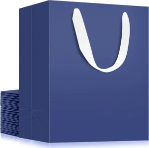 EUSOAR Paper Gift Bags, 20pcs 9.8"x5.1"x12.6" Large Kraft Shopping Bags with Handles, Bags with Handles, Merchandise Grocery Retail Wrap Craft Paper Bags Sacks Bulk Wedding Birthday Party Favors