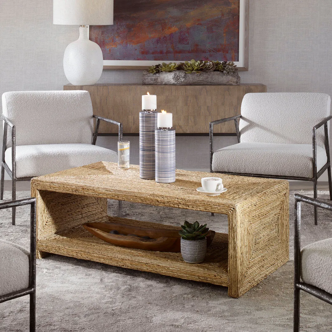 Evana Open Storage Woven Coffee Table Birch Lane™