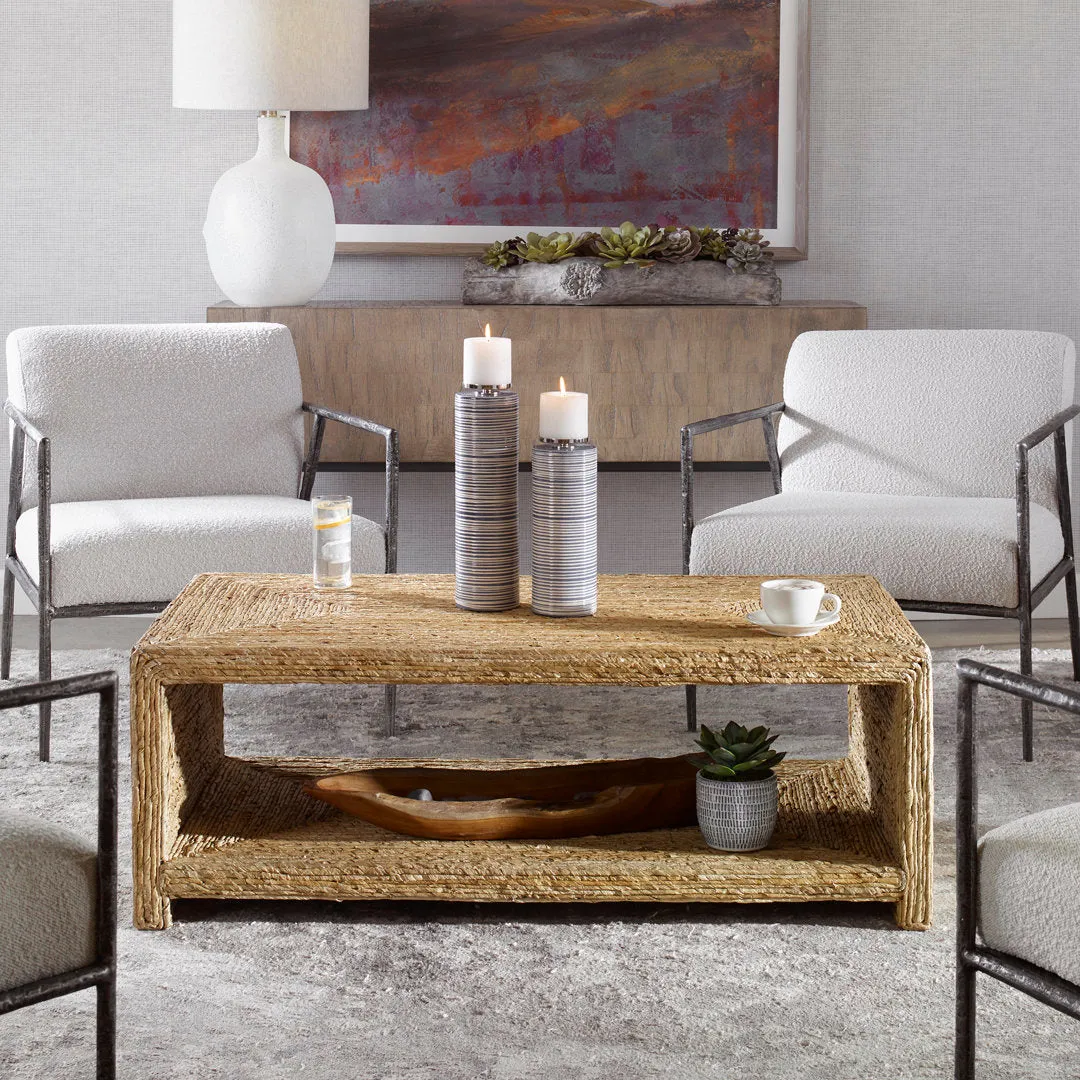 Evana Open Storage Woven Coffee Table Birch Lane™