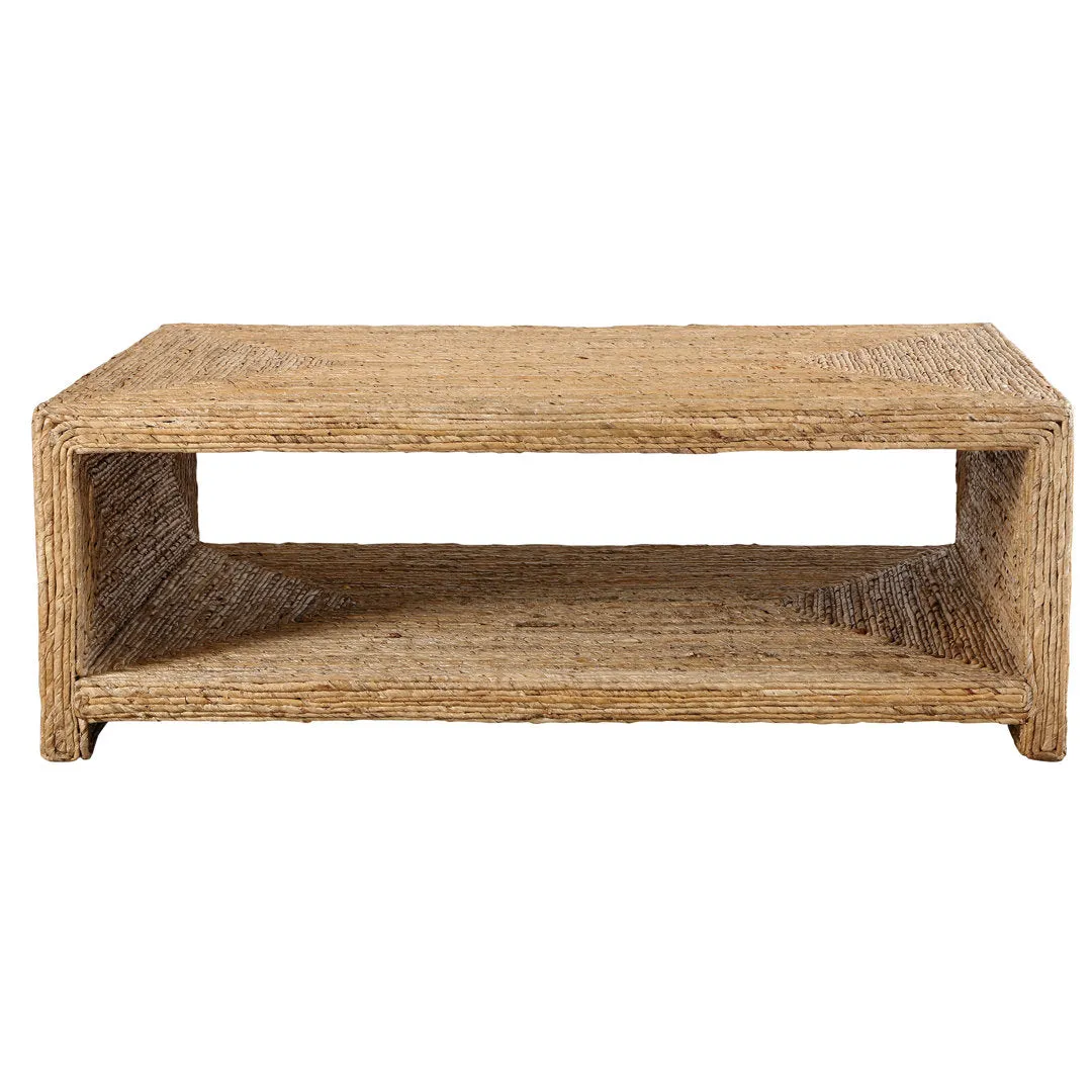 Evana Open Storage Woven Coffee Table Birch Lane™