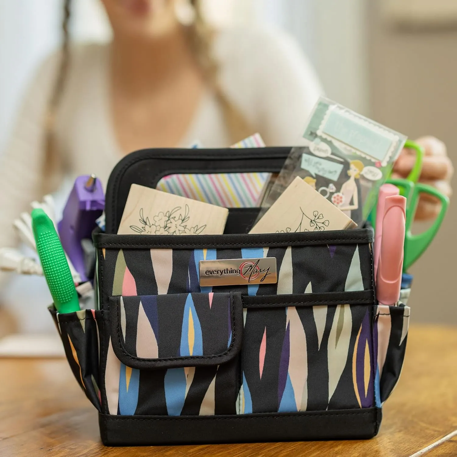 Everything Mary Store and Tote Desktop Caddy - Organizer for Crafts, Art Supplies, Office, School, and Home - Versatile Tote for Supplies and Everyday Storage