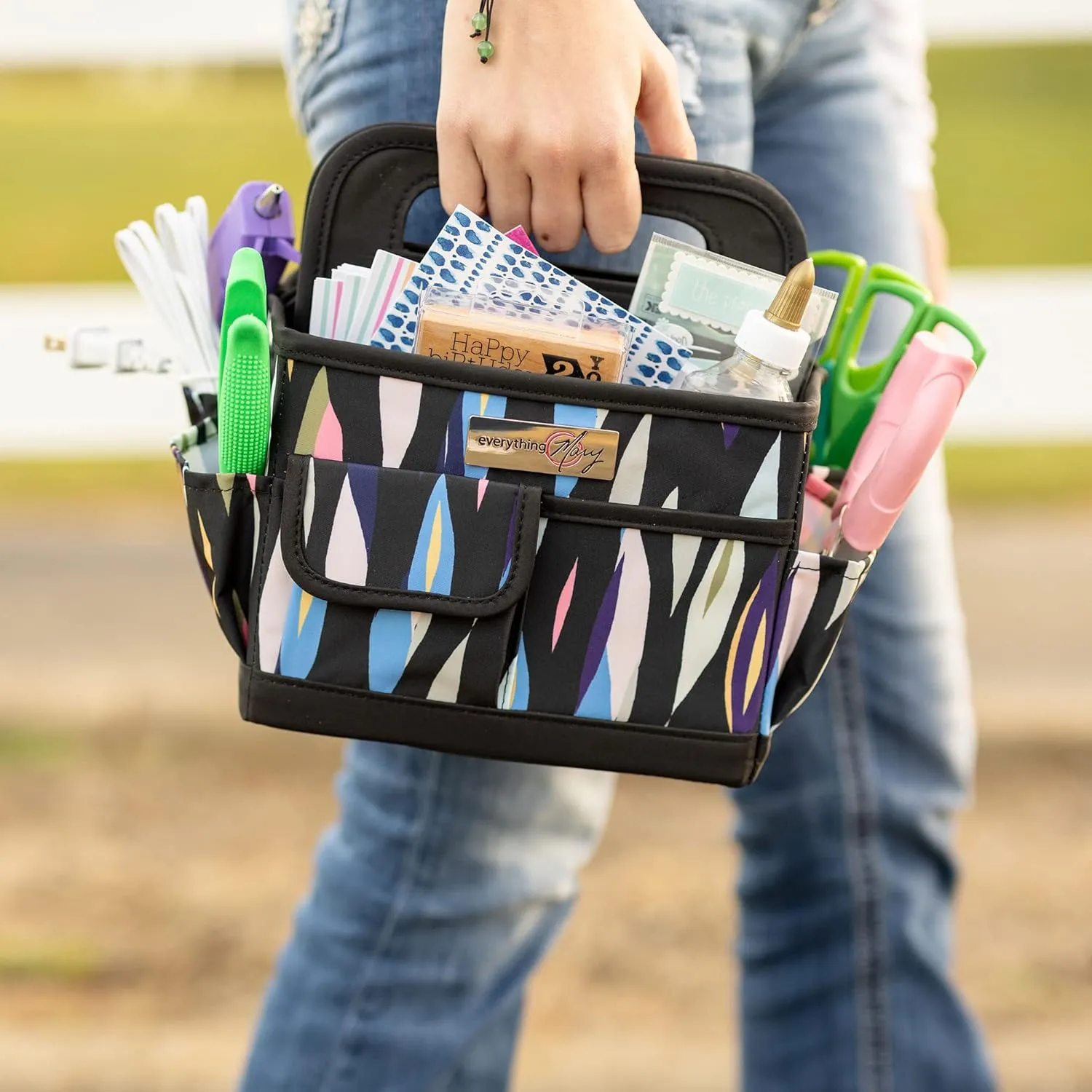 Everything Mary Store and Tote Desktop Caddy - Organizer for Crafts, Art Supplies, Office, School, and Home - Versatile Tote for Supplies and Everyday Storage