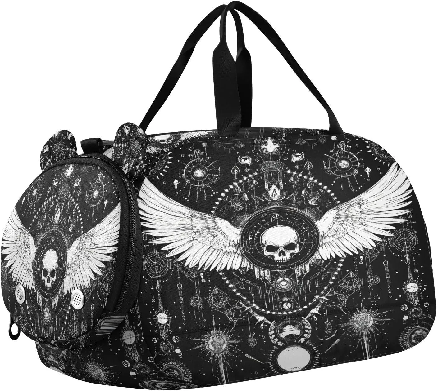 Evil Skull Black Gothic Small Gym Bag with Shoes Compartment Lightweight Travel Duffel with Adjustable Strap for Travel, Sports, Fitness & Workout bolso de para hombre