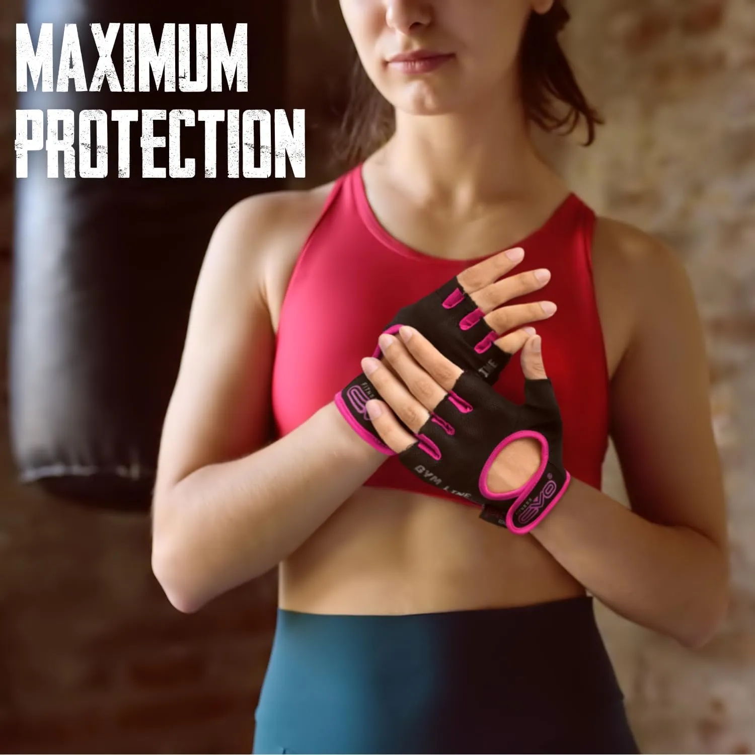 EVO Fitness Pink Weight Lifting Gym Gloves