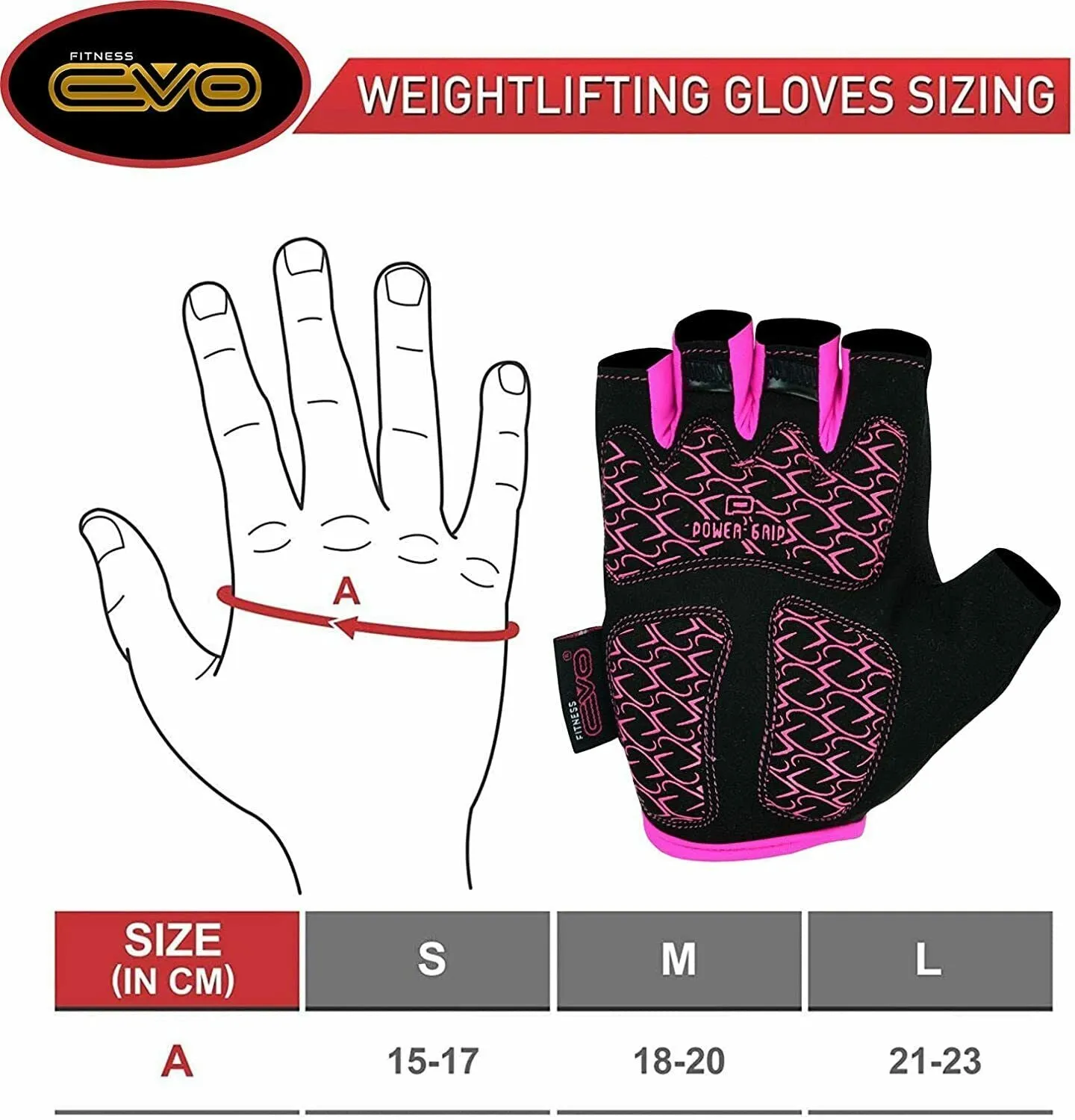 EVO Fitness Pink Weight Lifting Gym Gloves