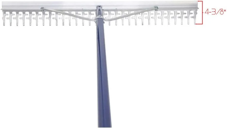 Extreme Max 3005.4095 36" Commercial-Grade Screening Rake for Beach and Lawn Care with 66" Handle,Silver
