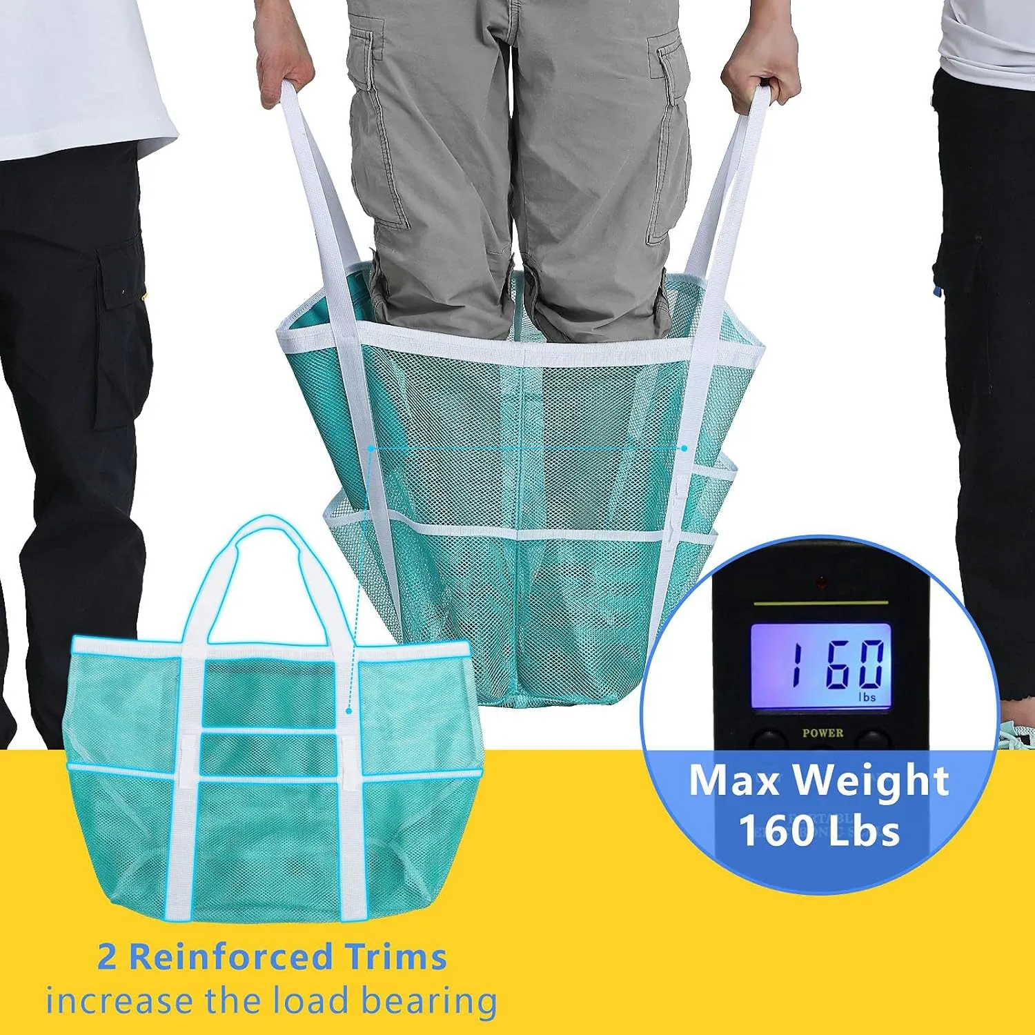 F-color Mesh Beach Bag Family - Large Tote Bag for Cruise Pool Beach Vacation Essentials