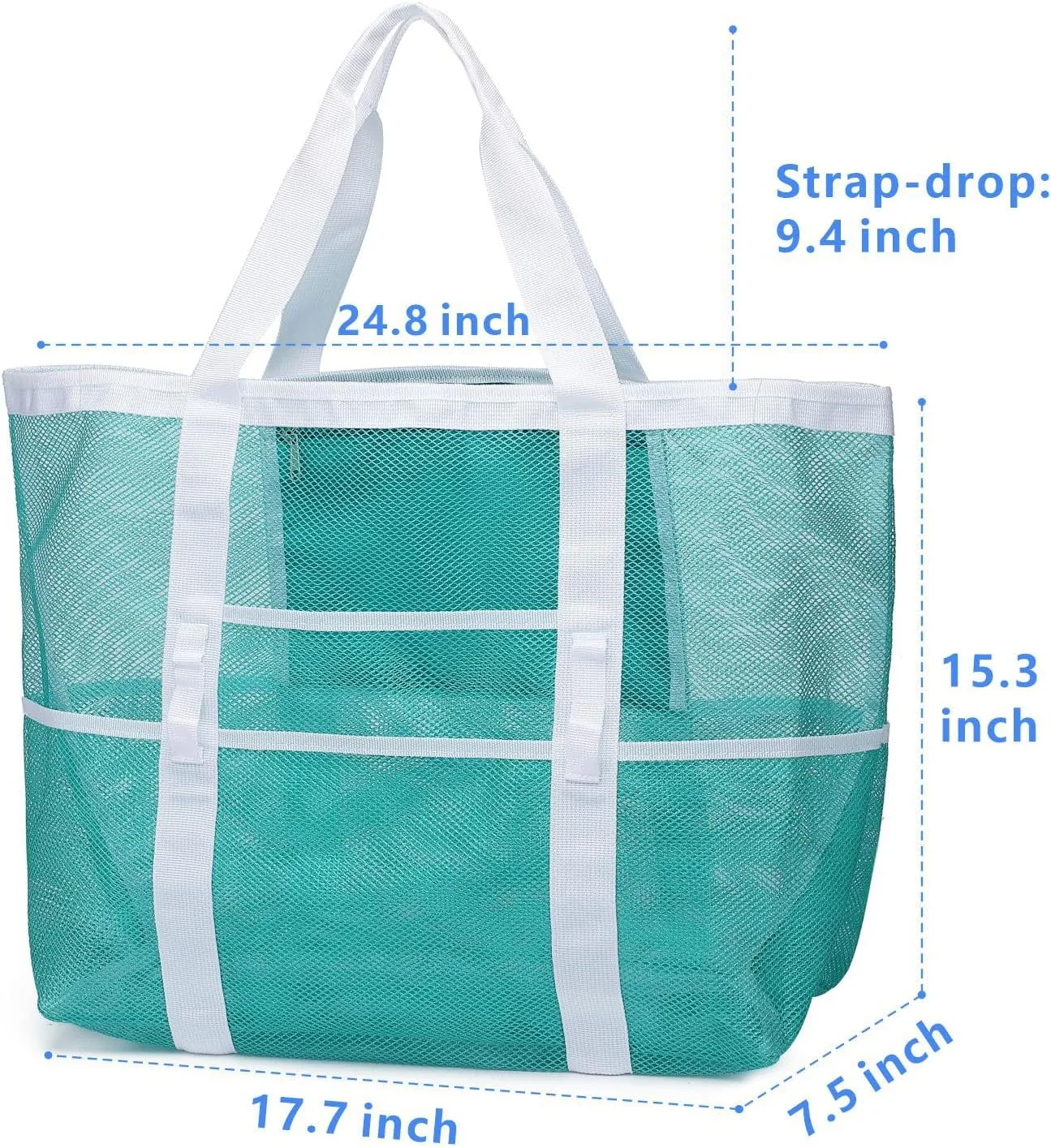 F-color Mesh Beach Bag Family - Large Tote Bag for Cruise Pool Beach Vacation Essentials