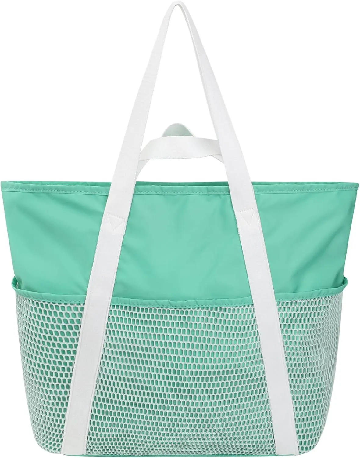 F-color Waterproof Beach Bags for Women - Machine Washable Travel Tote Bag with Zipper Cruise Swim Vacation Essentials