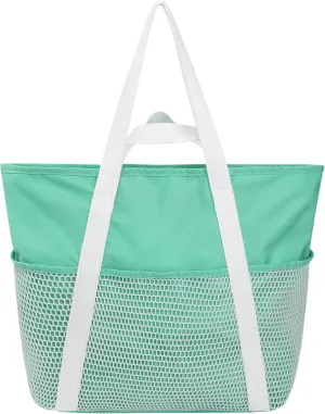 F-color Waterproof Beach Bags for Women - Machine Washable Travel Tote Bag with Zipper Cruise Swim Vacation Essentials