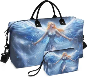 Fantasy Angel Wings Duffel Bag for Traveling, Travel Bag Gym Bag, with Multiple Interior Pockets Shoulder Weekender Bag for Women Men with Toiletry Bag 20.5L x 7.9W x 13.8H