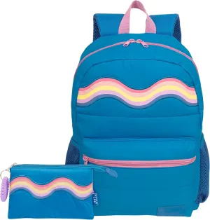 Fashion Angels Style.Lab Backpack for Kids, Travel Bookbag with Matching Pencil Pouch, Cute Puffer Detail & Rainbow Design, Ideal for Girls & Boys in School